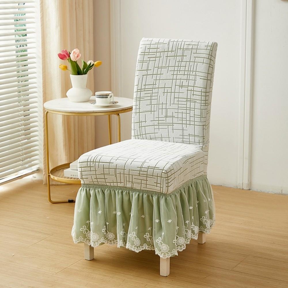 Dust-Proof Chair Cover with Skirt Removable Seat Cover Elastic Chair Cover Wedding Banquet 1130₽