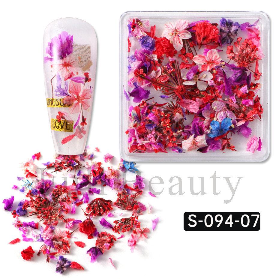 Nail Art Dried Flower, Japanese Monet Garden Color Scheme Petal Small Floral Mixed Nail Dried Flower