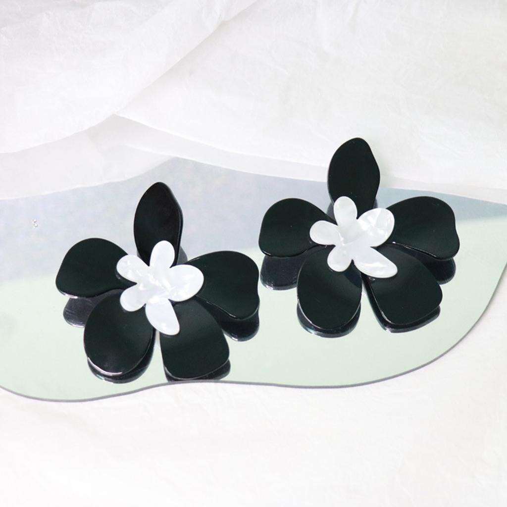 Acrylic Big Flowers Drop Earrings Handmade Boho Petal Charm Earrings Temperament Jewelry Birthday Gifts for Her