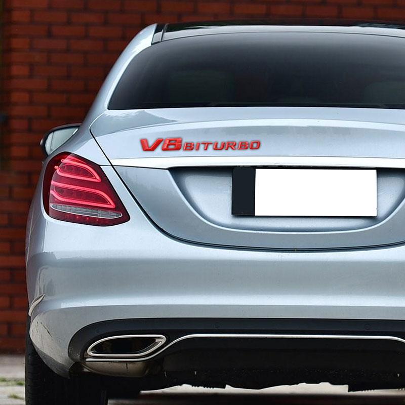 1Pcs Car Trunk 3D Sticker Sideways Sticker Car Hood Sticker For Mercedes-Benzs V8 BITURBO CLK CLA Class CES SLK GLK SLS CLG GLE GLC GLB