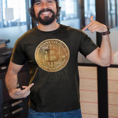 Funny Bitcoin T Shirt Crypto Currency Dripping Logo Printed Gift Unisex Tee Top