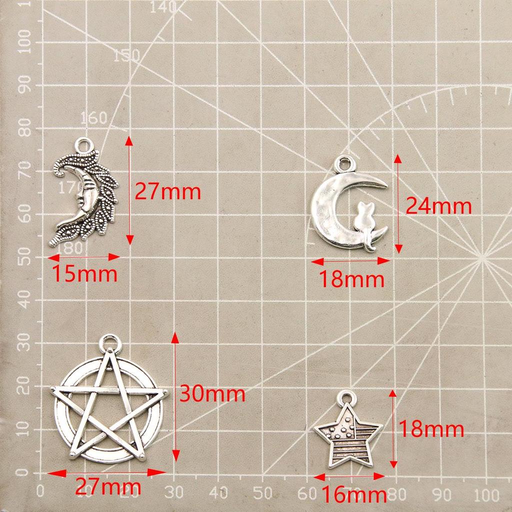 Pentagram Style 22 Antique Silver Pendant: Handmade Natural Charm Jewelry Accessory