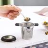 Teapot Stainless Steel Loose Leaf Teapot Coffee Pot Fine Mesh Filter Double Handle HangingTeapot Easy To Clean Reusable with Lid