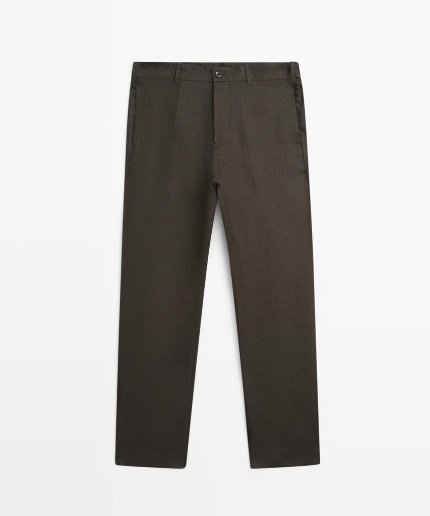 Masimodutti Tapered Fit Linen Pants