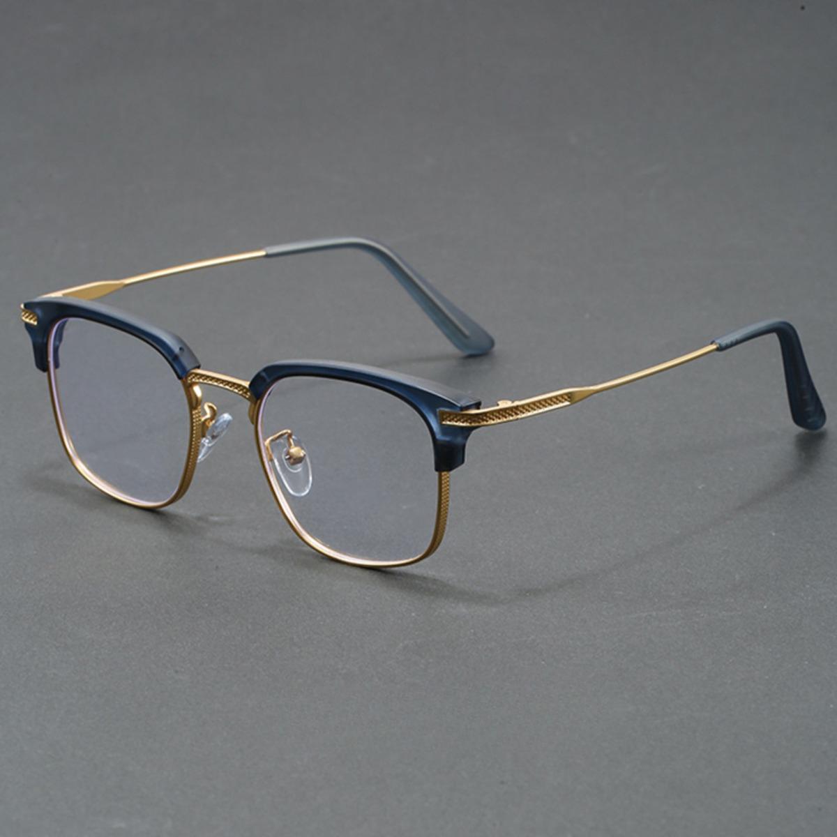 

New Luxury Acetate VisionGlasses Pure Titanium Glasses Protection Vision Optical Frames Mens and Womens Flat Lenses