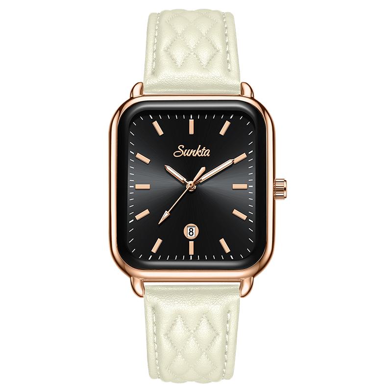 SUNKTA Ladies Watch Square Women's Wristwatch Quartz Calendar Elegant Casual Fashion Retro Watch Women Relogio Feminino+BOX