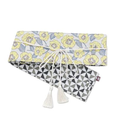 Reversible Japanese Obi 7JNP6109, Showa-Style Floral Pattern