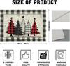 Waterclor Buffalo Plaid Christma Trees Linen Placemats Set of 6 18x12 Inch Xmas Winter Holiday Table Mat Wipeable Place Mat