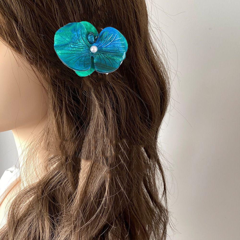 Korean Style Butterfly Orchid Hairpin Hair Rope Fresh Barrettes Flower Duckbill Clip  Decoration