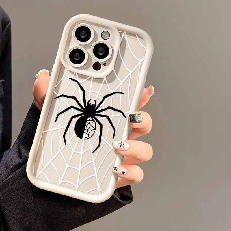 Black Spider for iPhone17 ProMax Mobile Phone Case 16 Apple 17 Matte 14/15 Premium 13 Fine Holes