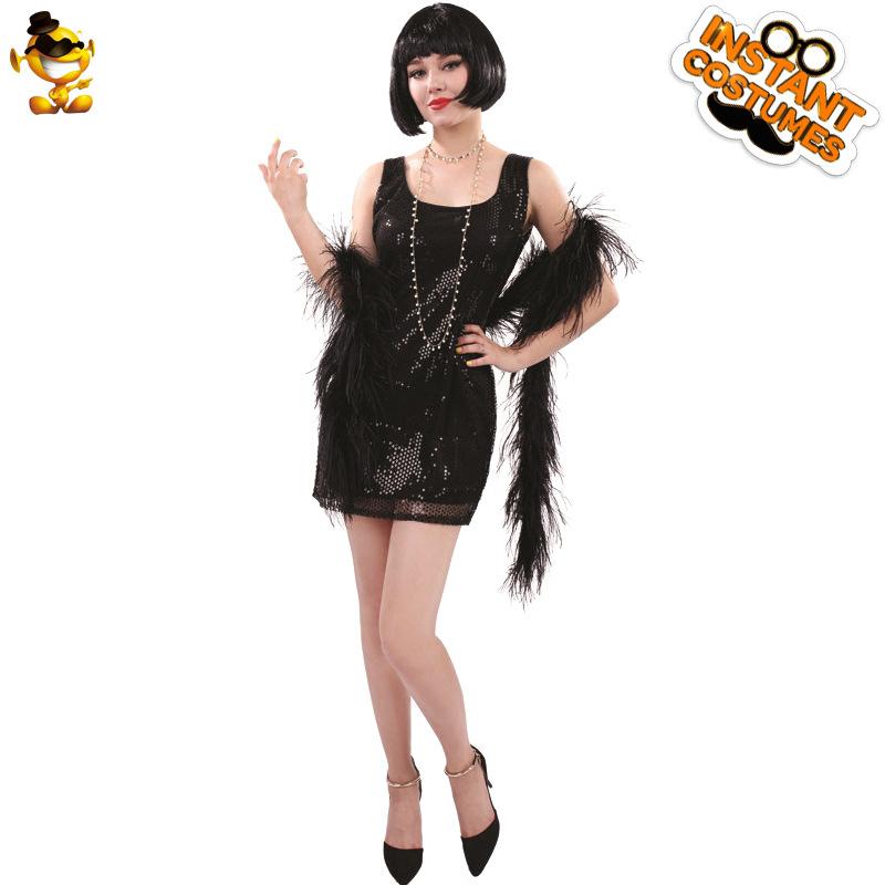 Jiahua Adult Women's Retro Fringed Dress Performance Clothes Era Fringed Dress Masquerade Ball