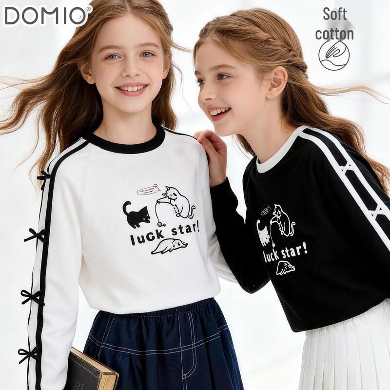 Duomiaowu Girls  Pure Cotton Long-Sleeve T-Shirt 160