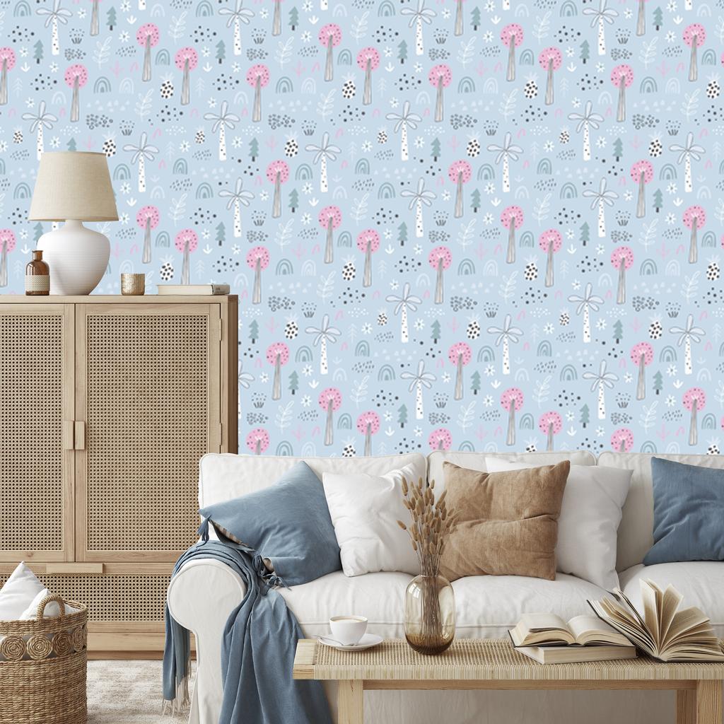 Colorful Jungle Wallpaper In Scandinavian Style for Living Room and Bedroom 50x1000