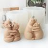 Hug Foxes Forma na aromaterapii na svíčky Tvar medvěda Vonné svíčky Silikonová forma Formy na aromaterapii Pryskyřice DIY Formy na klíče