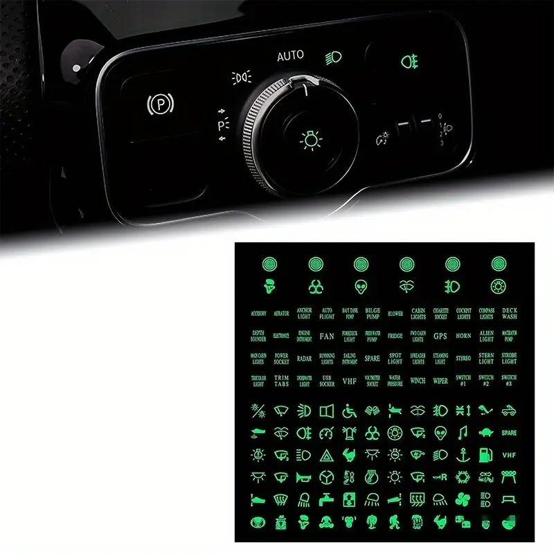 

Luminous Car Sticker Instrument Panel Buttons Stickers PVC Truck Decoration Rocker Switch Label Circuit Decal Auto Interior