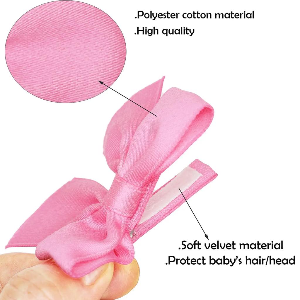 12PCS Baby Girls Tail Hair Bows Clips 3 Inch Hair Bows Fully Ribbon Wrapped Clips for Infant and Baby Girls in Pairs