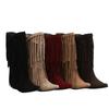 Autumn and winter fringed women's boots small square head solid color casual fashion boots H