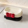Red Bow Soap Dish Travel Soap Case with Draining Holes Soap Bar Holder Keeps Soap Dry And Hygienic for Bathroom Sink Camping
