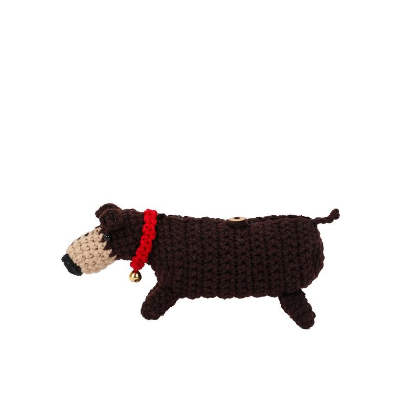 Japanese Cartoon Cute Dachshund Knitted Bag Spring New Exquisite Finished Shoulder Messenger Bag