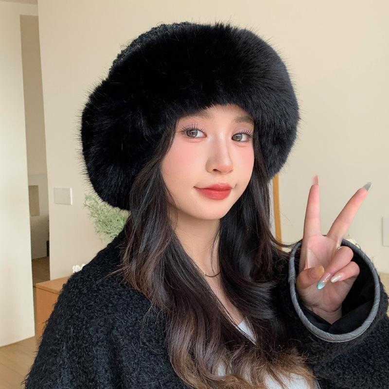Winter Warm Big Head Circumference Thick Plush Hat Outdoor Windproof Ear Protection Hat Japanese Versatile Baotou Hat Women