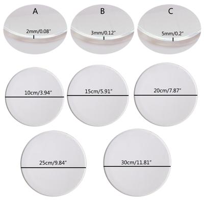 Klarer Acrylkreis Runde Kuchenplatte Runde Acrylplatte Transparente Acrylplatte Plexiglas Tischplatte Hintergrund