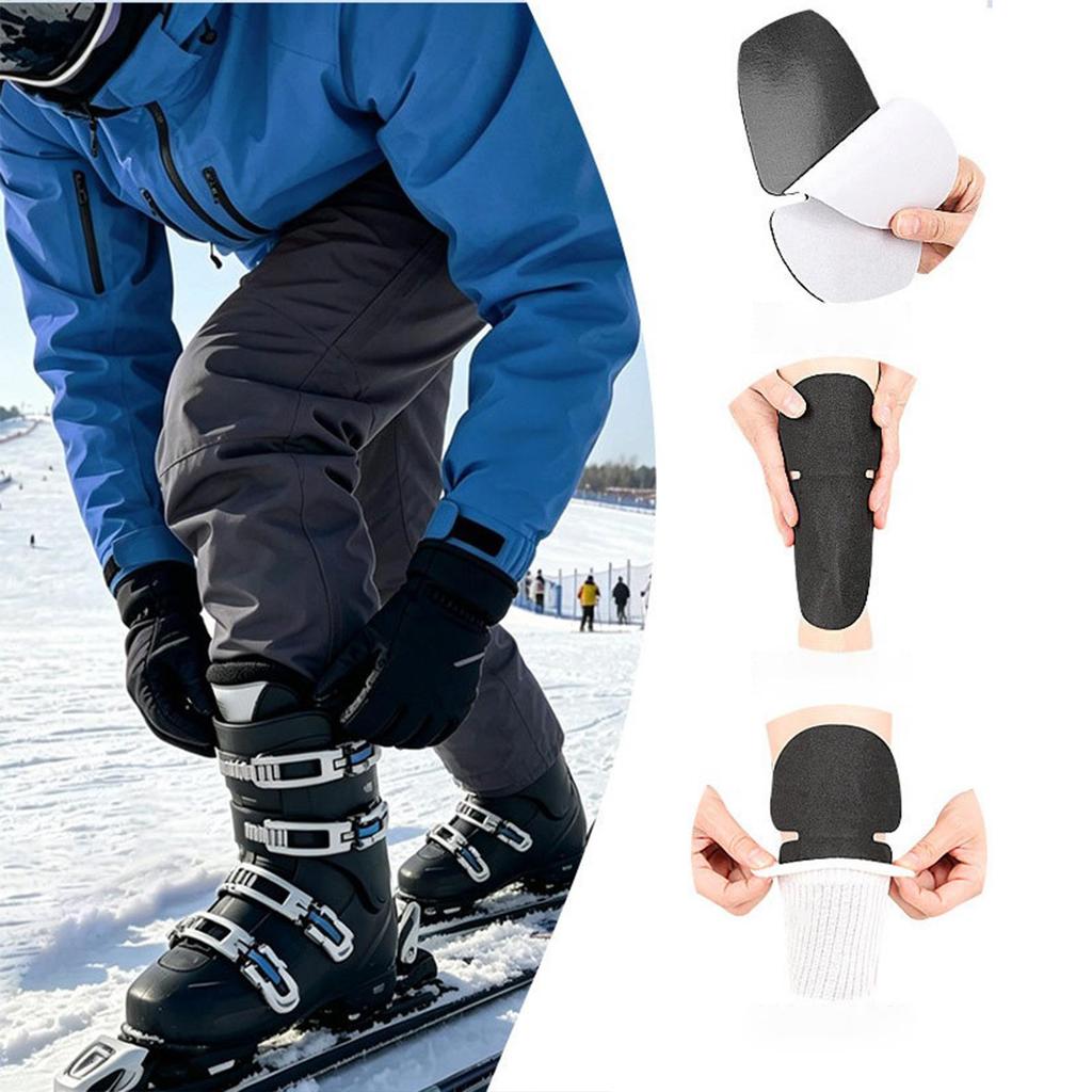 Ski Shin Guard Self Adhesive Shock Absorbing Snowboarding Leg Protectors Shin Bang Protection For Women Men Soccer Hockey Winter 1