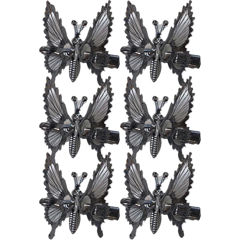 Metal Moving Butterfly Hair Clip Women Colored Rhinestones Duckbill Clip Sweet Hair Accessories