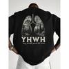 Men'S Religious Breath of Life Christian Faith T-Shirt | YHWH Every Breath Speaks His Name, Lung & Mountain Design, Knit, Crew Neck, Short Sleeve,