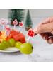 8 Stück Fröhliche Weihnachten Tier Obstgabel Lebensmittelqualität Mini Cartoon Kuchen Obst Zahnstocher Bento Lunch Bento Party Dekoration