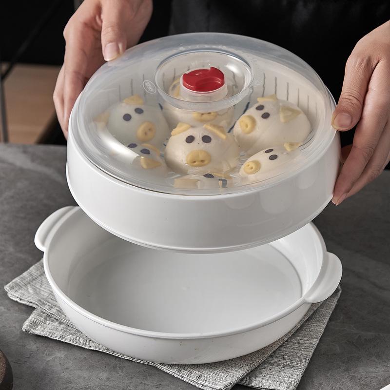 Round High-Temperature Resistant Microwave Lunch Bowl with Lid