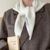 Cashmere-like Wool Blend Scarf Solid Color Knitted Scarf Triangular Short Shawl  Women's Wear