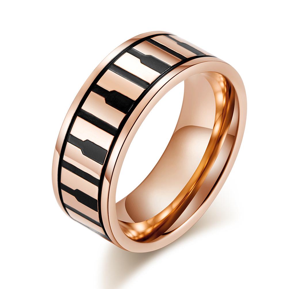 

Художественное студенческое вокальное инструментальное пианино титановая сталь кольцо розовое золото кольцо с клавиатурой пианино 11#