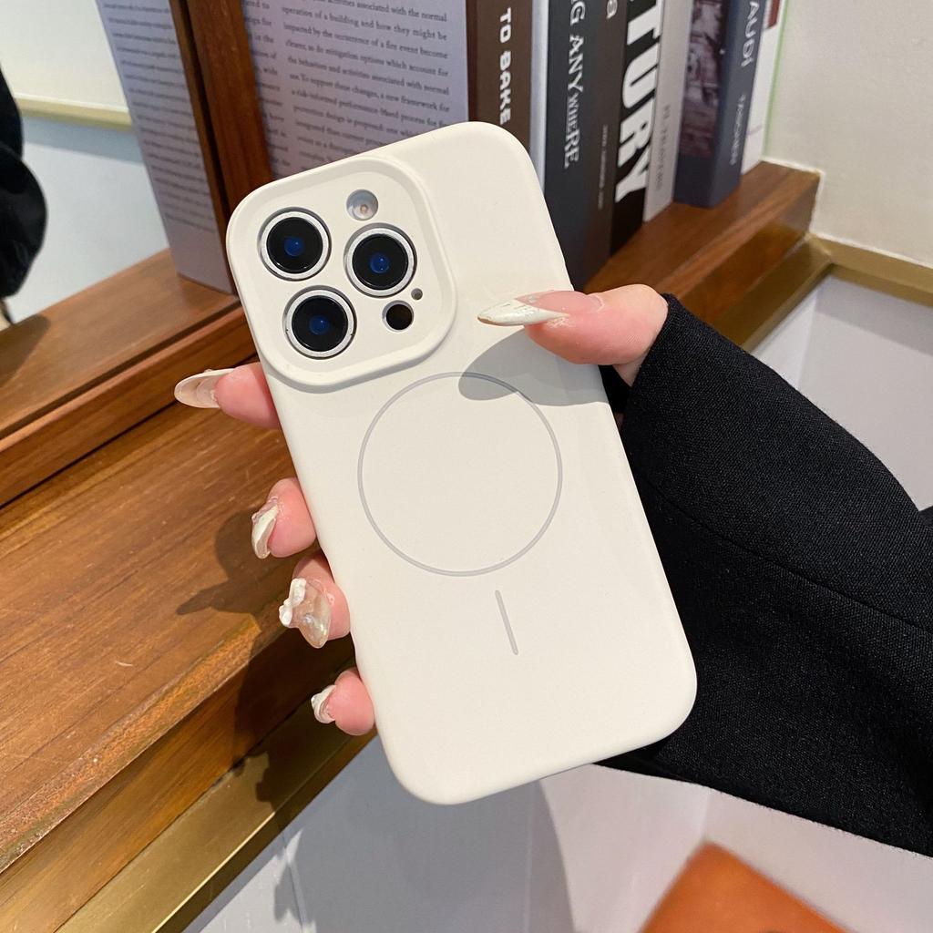 Applicable to Apple 16ProMax liquid silicone camera button mobile phone case magnetic iphone15 anti-drop protective case