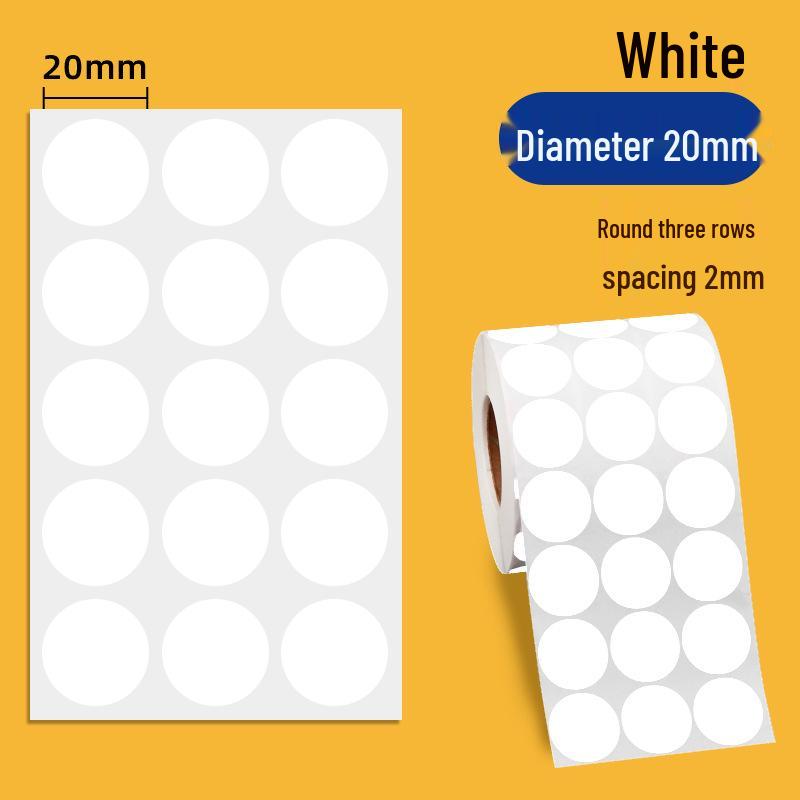 

Папір для самоклеючих етикеток зі штрих-кодом з кольоровим покриттям - Круглі наліпки різних розмірів