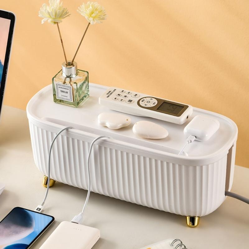 Stylish Cable Organizer Box For Living Room Bedroom Desk Router Board Bracket Large Capacity Socket Storage Case