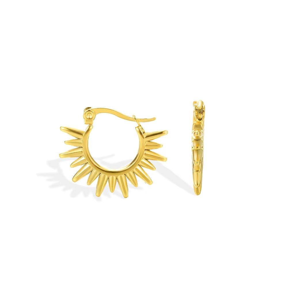 Vintage Stainless Steel Sun Earrings For Women Bohemian Sun Shine Earrings Irregular Fan Shaped Earrings Jewelry Party Gifts
