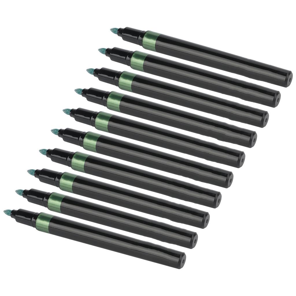 10PCS Metallic Marker Pens Emerald Marker Pens for Graffiti Wood Painted Ceramics Glass Fluid Spread Graffiti Marker Pen