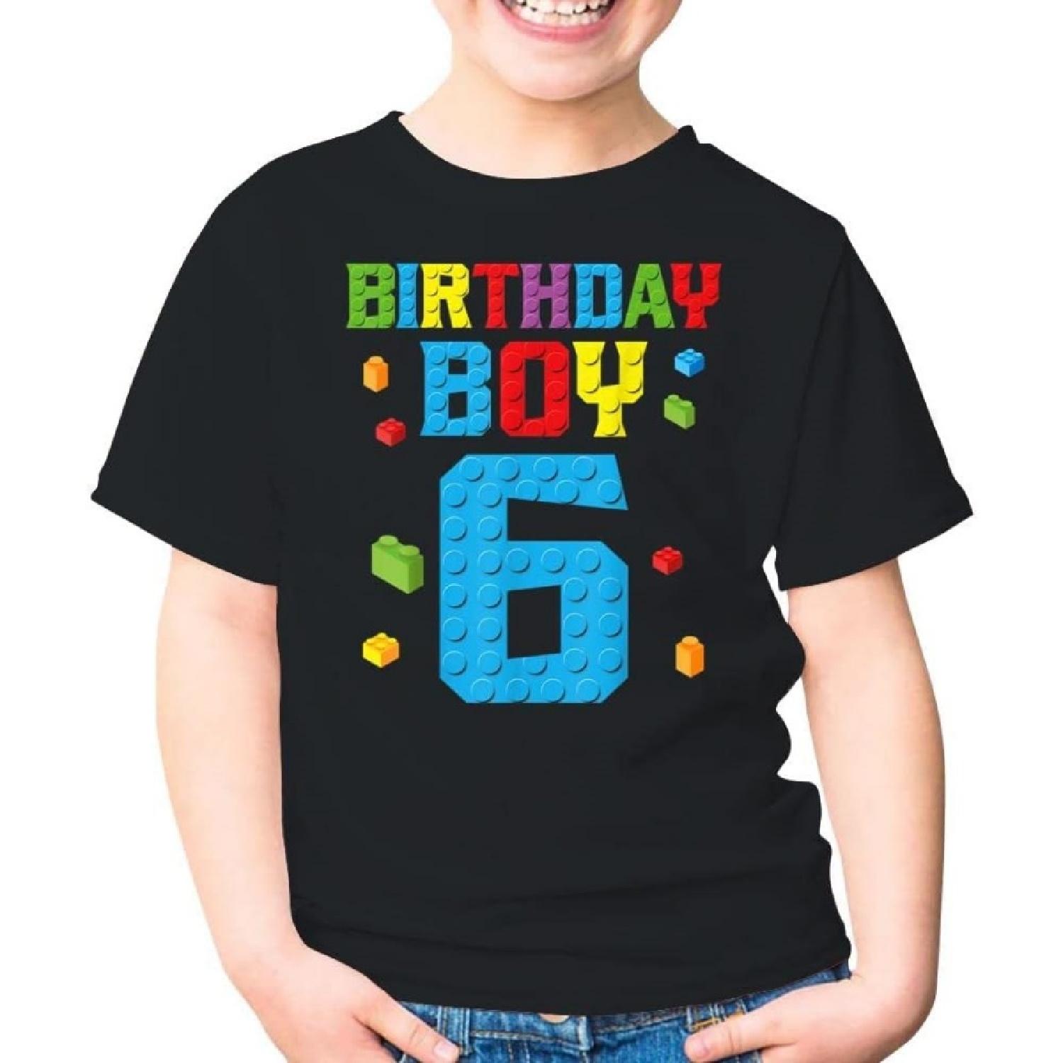 Master Builder 6th Birthday Boy 6 Six Year Old Building Bricks Unisex Kids Shirt Gift Boy Girl S
