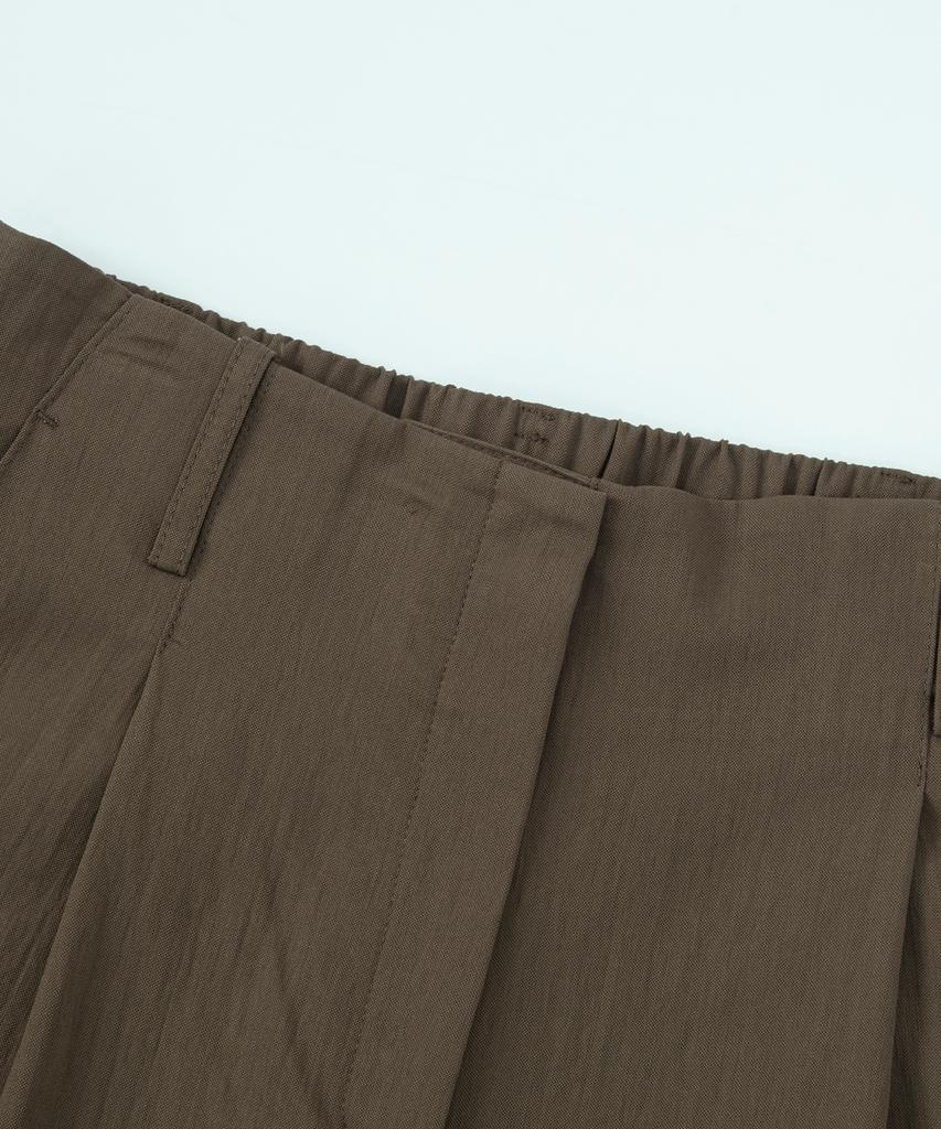 CALLAITE One-Pleat Wide Pants - Brown