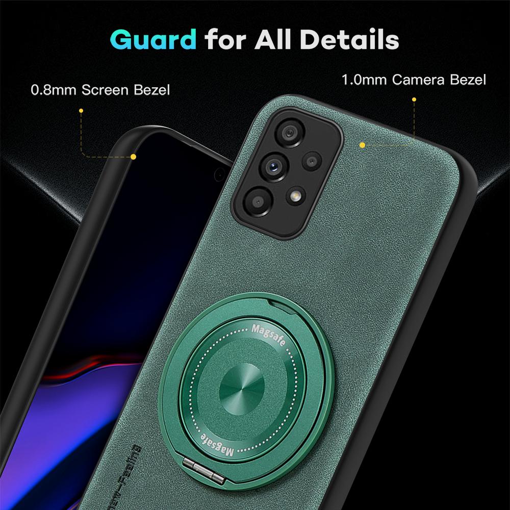 Für Samsung Galaxy A13 A14 A15 A16 Schafsleder Schwenkhalterung Magnetische Weichkante Anti-Sturz Anti-Fingerabdruck Handyhülle