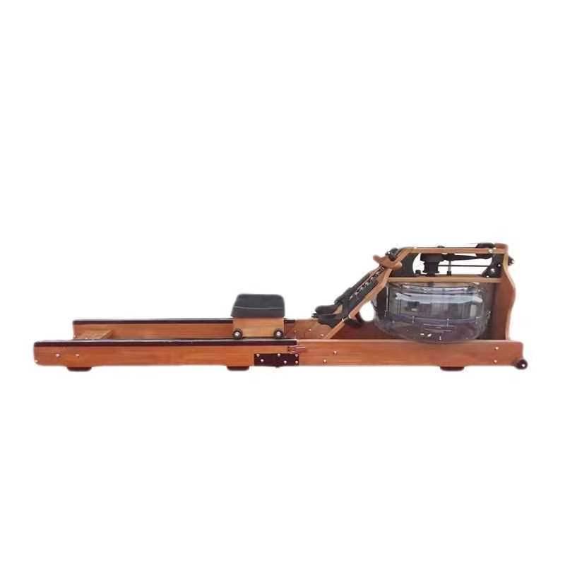 Foldable Wooden Water Resistance Rowing Machine for Home and Gym Use