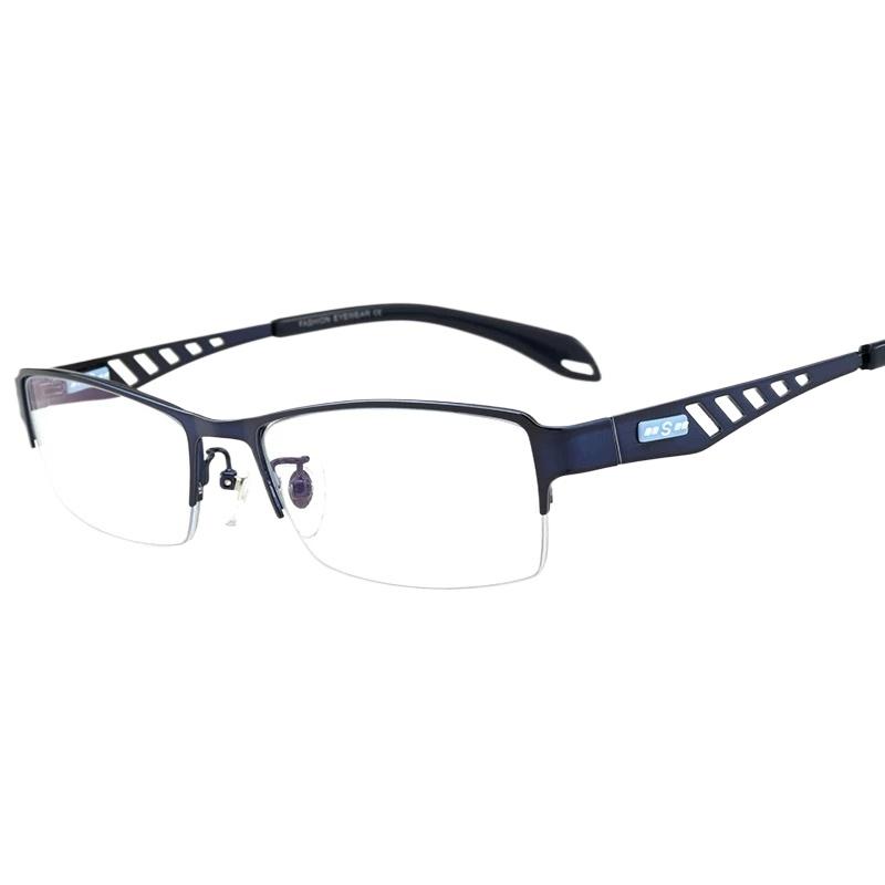 

54mm New Men s Half-Rim Rectangular Myopia Glasses Frame Custom Anti-Blue Light Reading Glasses 0 синий