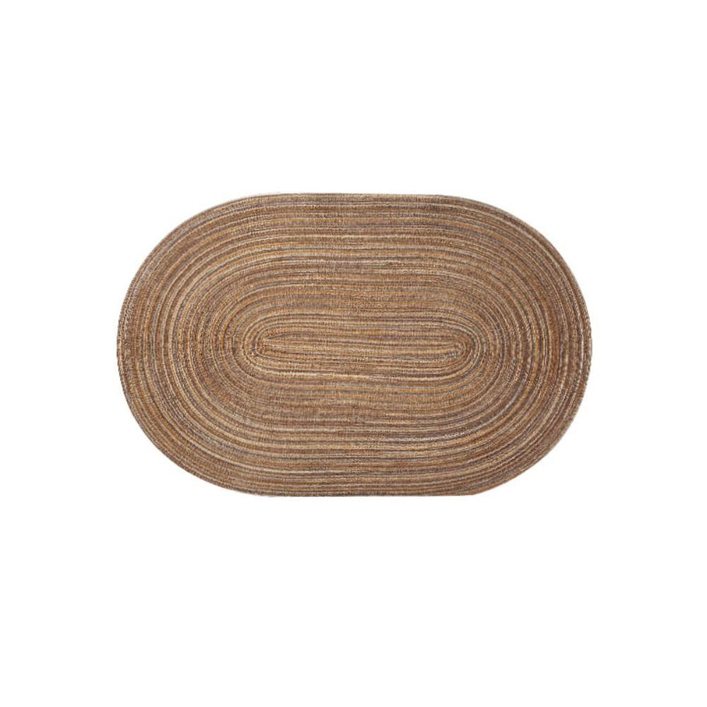 2pcs Washable Boho Oval Braided Placemat Hand-woven Heat Insulation Pad  Dining Table
