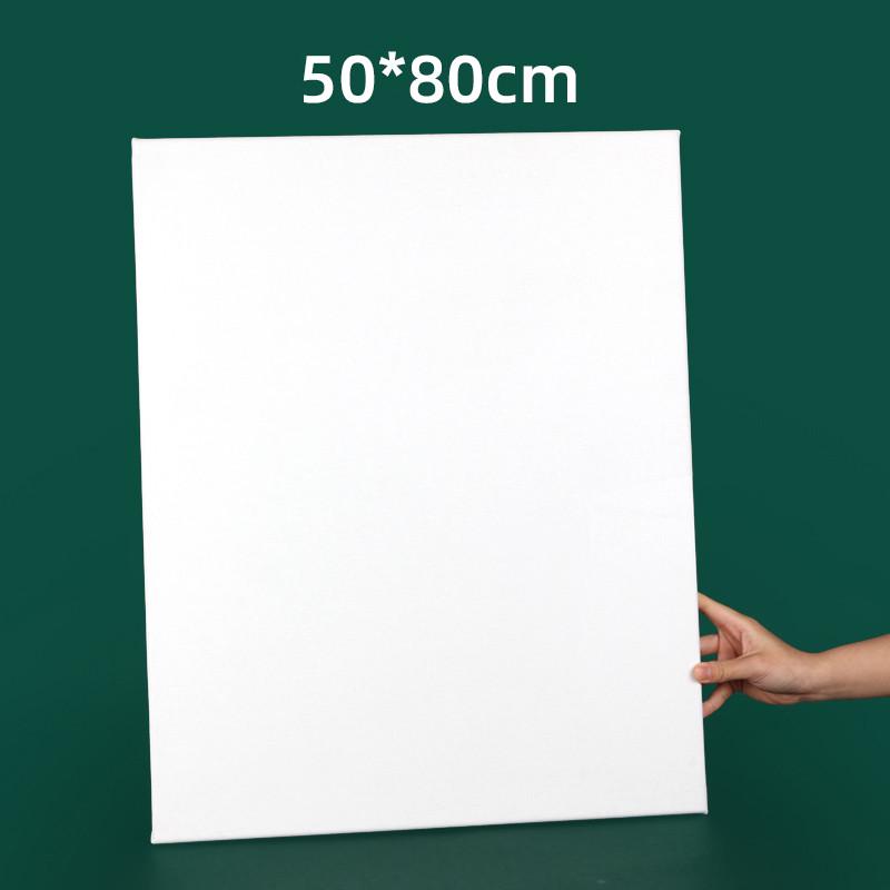 Long Strip Solid Wood Framed Canvas: Rectangle Acrylic Painting On Pure Cotton Linen
