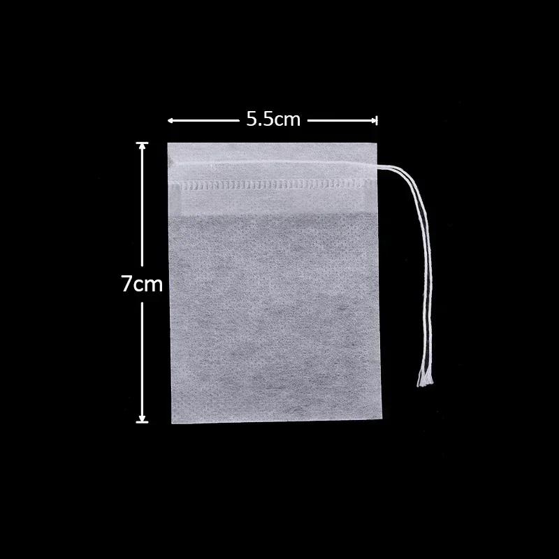 600/50PCS Disposable Tea Filter Bags Non-woven Fabric Teabags With String Kitchen Teaware Coffee Loose Tea Spice Bag Wholesale