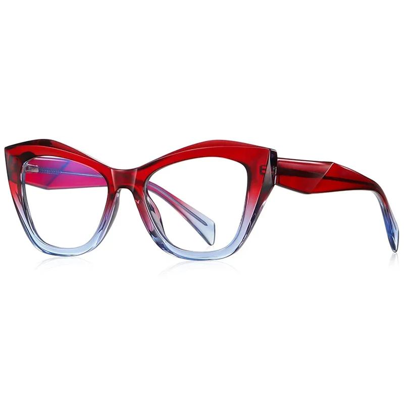 Green Pink Cat Eye Glasses Anti Blue Light Photochromic Myopia Progressive Prescription Eyeglasses With Recipe