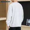 Skechers Basic Letter Print Casual Commuting Versatile Layering Crew Neck Pullover Sweatshirt Men Sweatshirt Cotton-Candy-White P425M232-0074