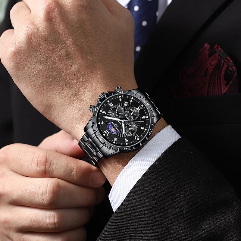 Hong Kong Fashion Swiss Men's Luminous Waterproof Steel Band Watch