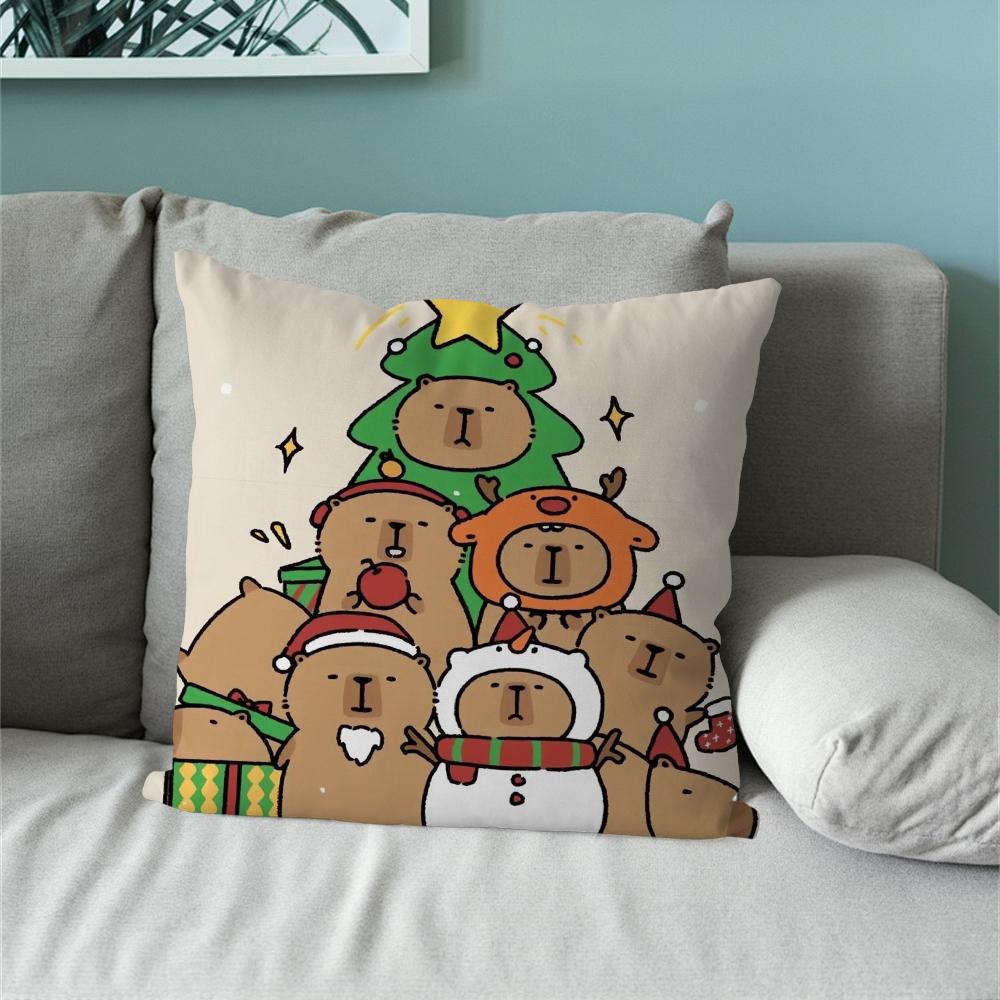 Kapybara Kreslená Roztomilý Povlak na polštář Pohovka Obývací pokoj Ložnice Čelo postele Opěrka zad Čtvercový polštářek Doba spánku