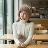 Winter Hat Female Cute Antlers Hairball Ear Protectors Plush Hat Christmas Thickened Northeast Lei Feng Hat Cycling Hat